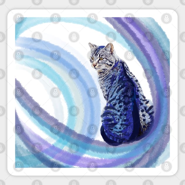 Colorful Tabby Cat Sticker by TAP4242